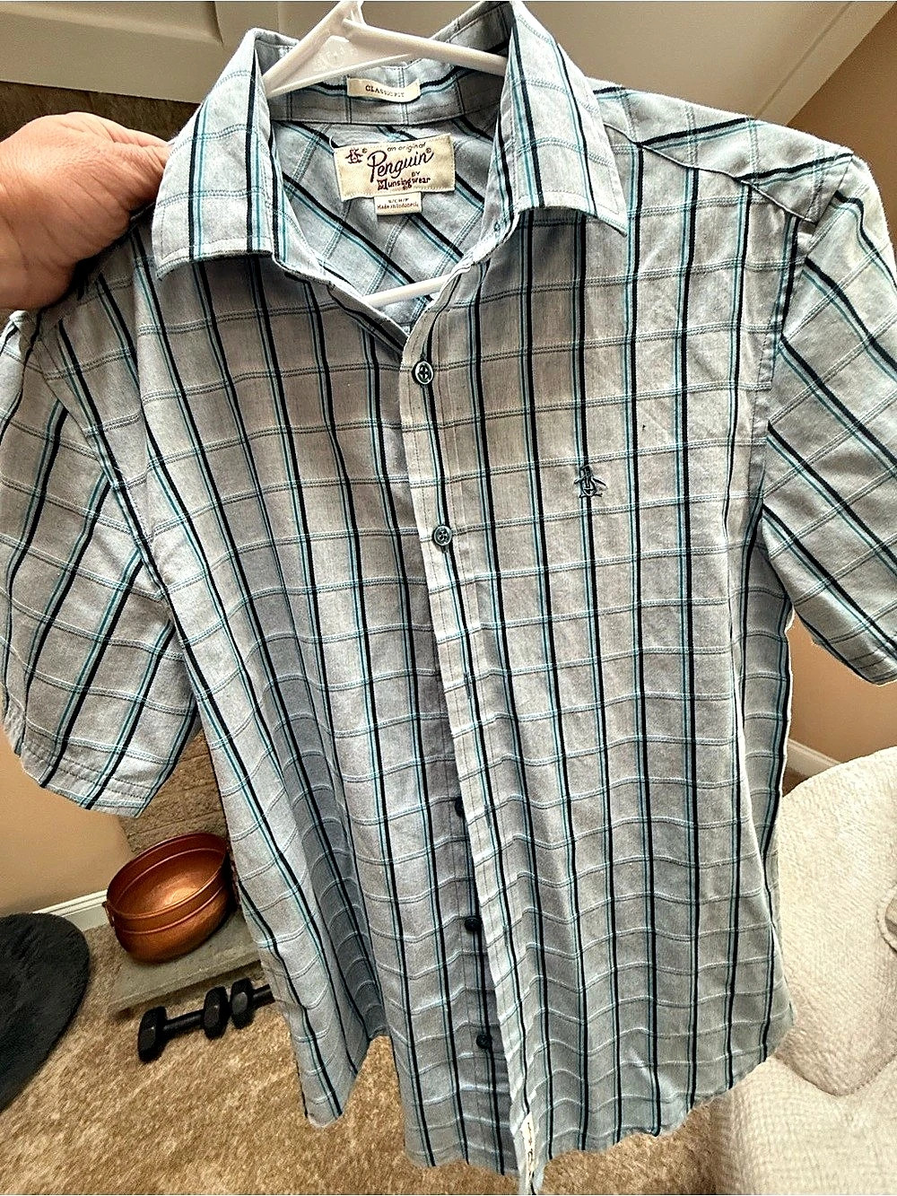Penguin Munsingwear Men's Plaid Shirt Size small